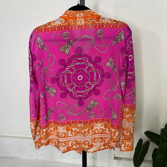 Maeve By Anthropologie Womens Rose Runa Printed Silk Button Up Shirt Size 2 - Picture 5 of 10